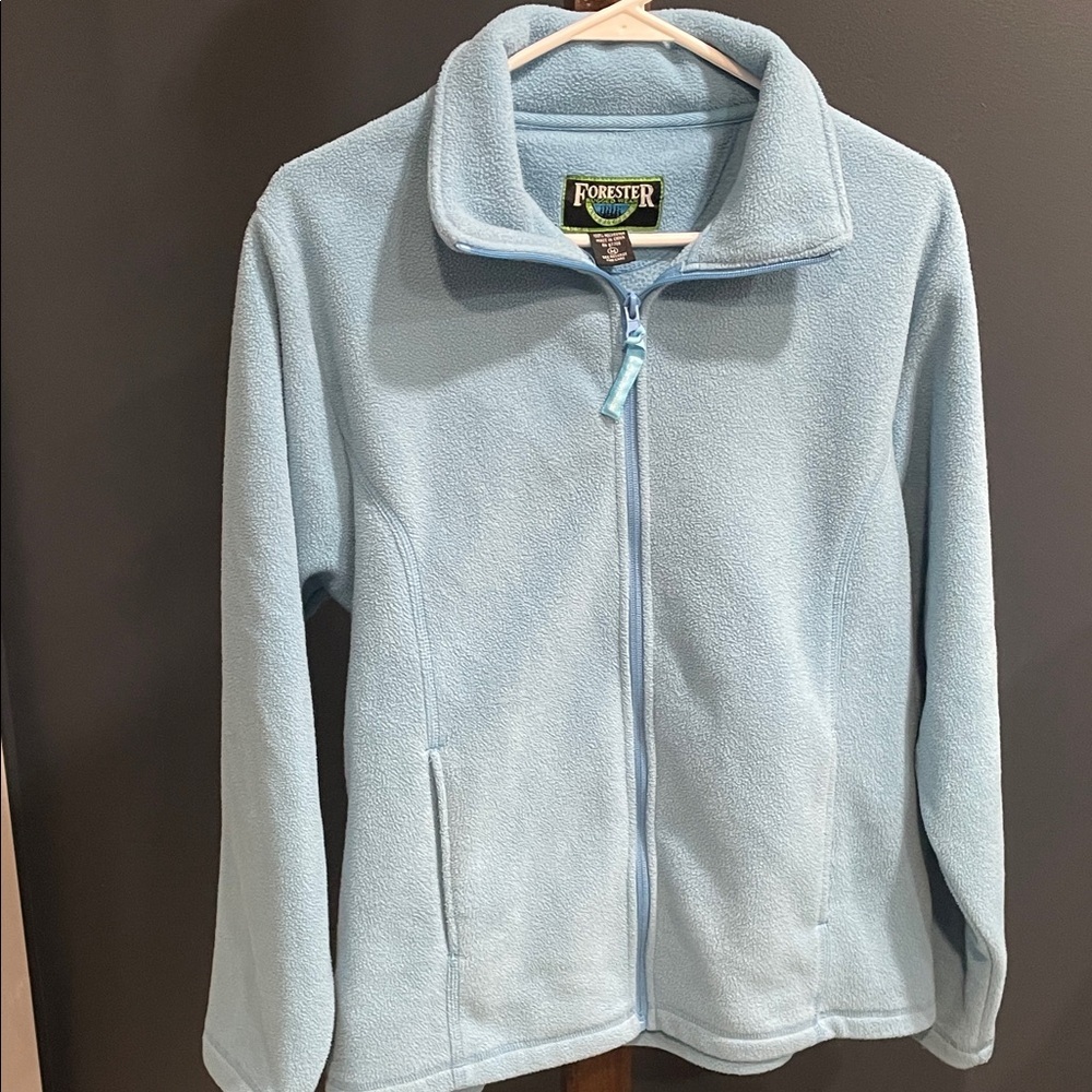 Women's Light Blue Fleece Jacket - Picture 4 of 5